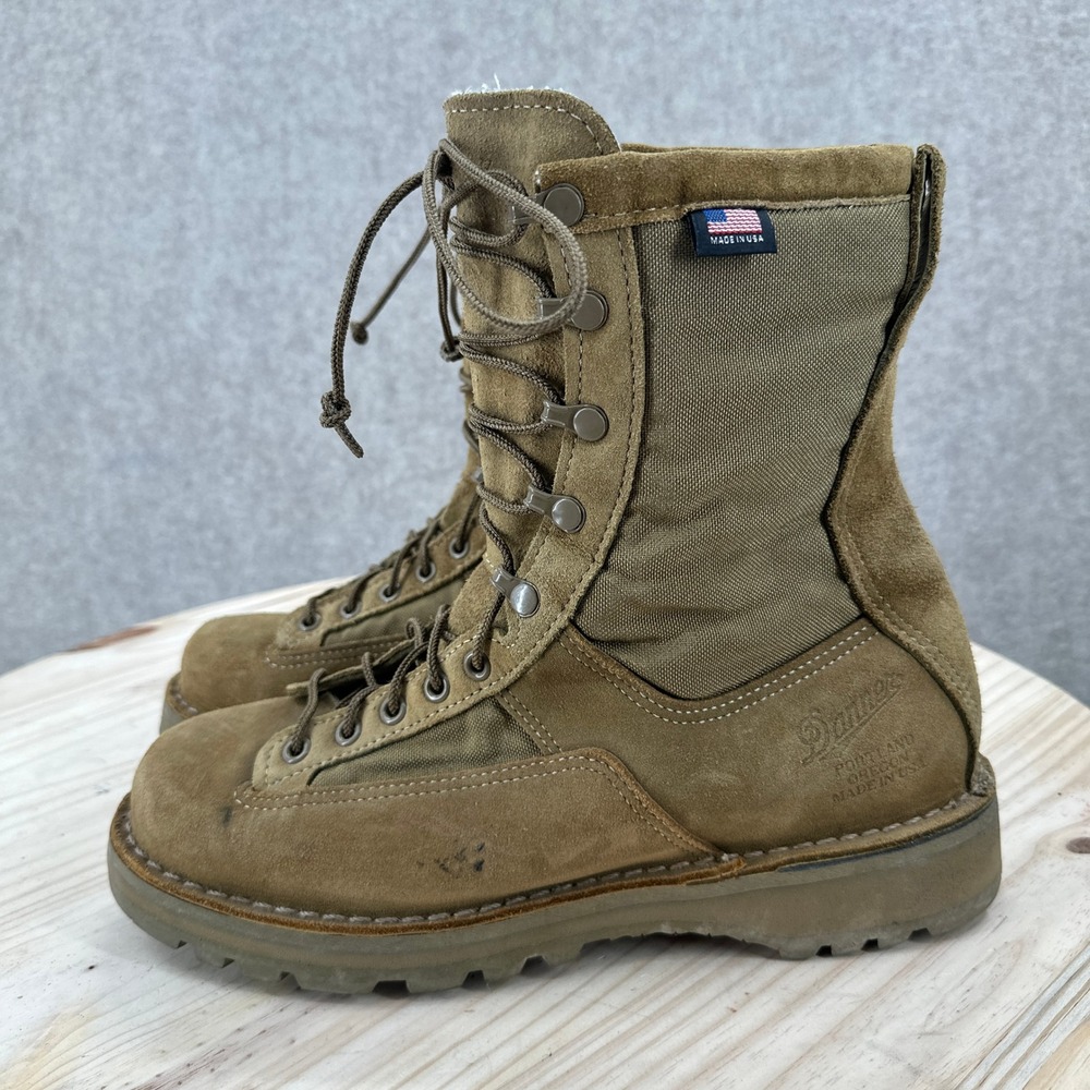 Danner Combat Boots Mens 9 Tan Suede Nylon Made in USA Tactical Hiking GTX 26000